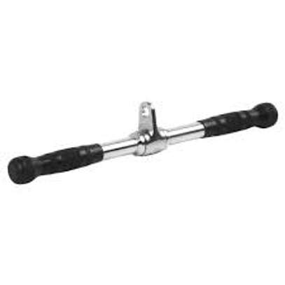 Rotating Straight Bar Cable Attachment with Rubber Grips image 2