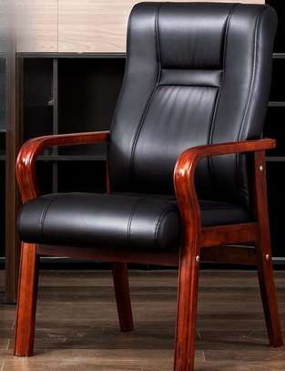 Office Chair: Luxury Mahogany Arm Visitor Chair image 3