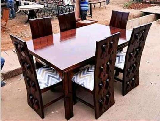 6seater dining set made by hardwood image 1