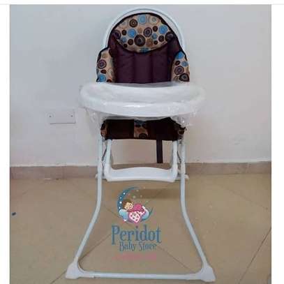 Unisex Baby High Chair/ Foldable Feeding Chair-Brown image 2
