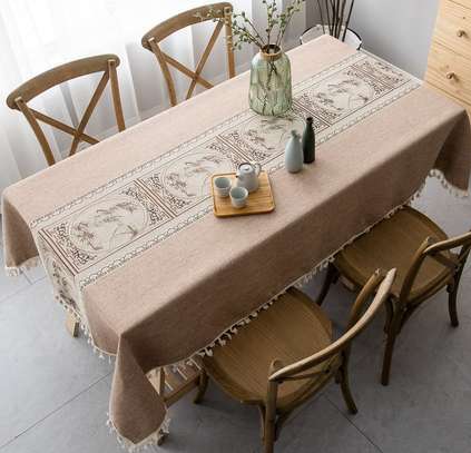 beige elegant table cover image 1