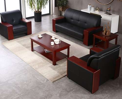 Office Sofa; High-End Leather Executive Sofa image 6