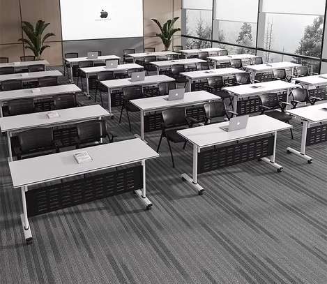 OFFICE TABLE: White Foldable Office Table image 1