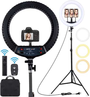 18" Cordless Ring Light Kit for Smartphones and Cameras image 1