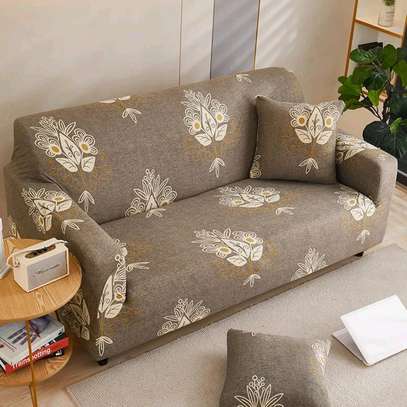 Vibrant Geometric Stretch Sofa Cover 3-Seater Red image 3