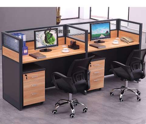 Office Workstation: 2-Way Straight Office Working Desk image 2