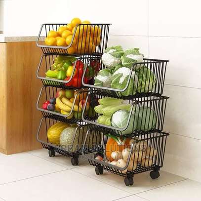 4 Tier Kitchen Metallic Fruit & Vegetable Rack image 3