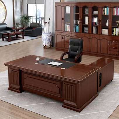 Luxury Solid Wood Executive Desk for CEOs and Managers image 4