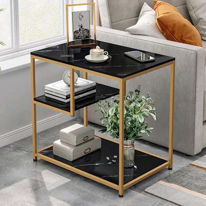 Black multifunctional Marble effect table image 1