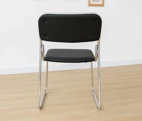 Office Chair:  Leatherette Chrome Guest Chair image 2