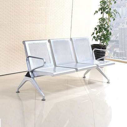 3‑Seater Modern Steel Reception Office Bench image 12