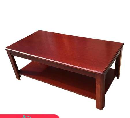 Brown Wooden Rectangular Center Coffee Table image 2