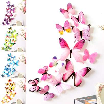 12 Pcs Colorful 3D Butterfly Wall Stickers Decoration image 1