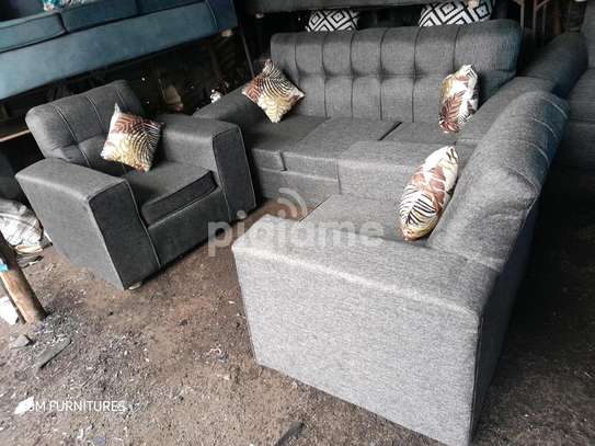 Grey five seater sofa set readily available image 1