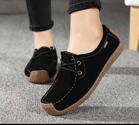 Black Loafers flats shoes woman moccasins women Flats image 1