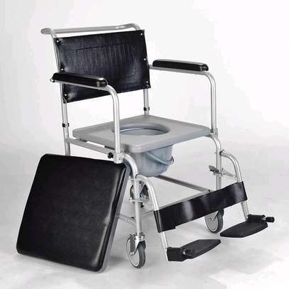 Commode Wheelchair with Castors image 1