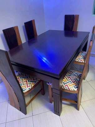 Mahogany wood dining table set image 1