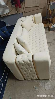 Modern off white three seater sofa set image 3