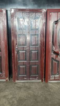 Double door in brown walnut with a wooden finish image 8