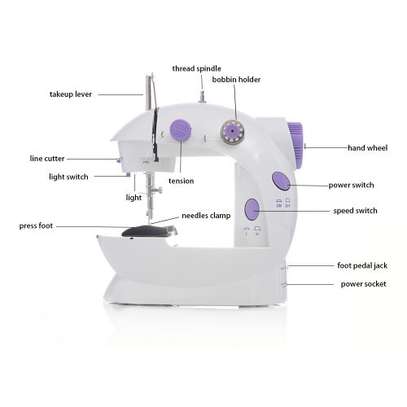 Mini Electric Sewing Machine Household Sewing Machine With Light - White image 3