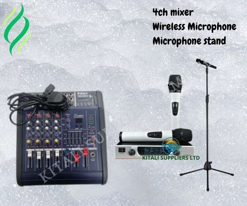 4 channel mixer  with microphone  stand  and  dh766 image 1
