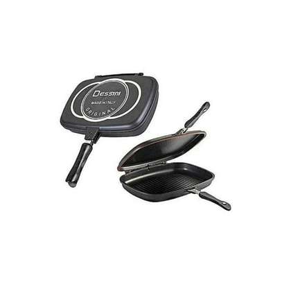 Black Double Sided Grill,Cook, Handy Frying Pan image 2