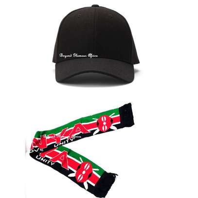 Kenya Knit scarf with black cap image 1
