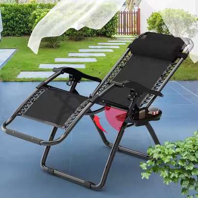 Office Chair: Recliner Black Outdoor  Relaxing Chair image 3