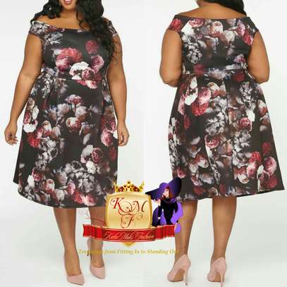 Plus Size Curve Floral Flare Dresses image 1