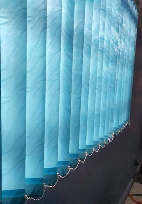 Sky blue vertical blinds image 1