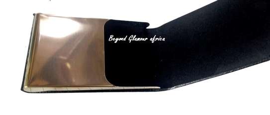 Black Leather Bracelet with cardholder combo image 4