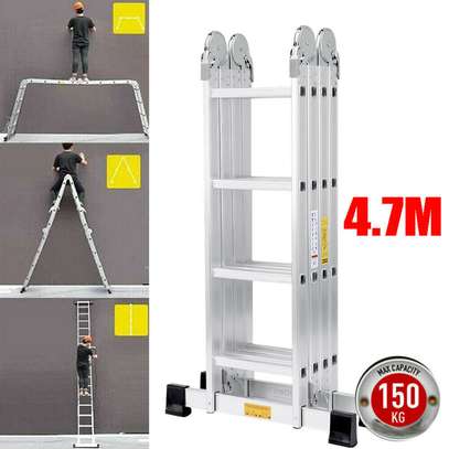 4.7m Ladder Aluminium Extension Folding image 1