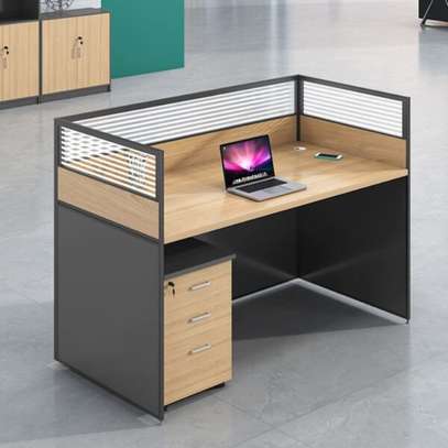 Workstation: 1-Way Modular Office Desk, Space Efficient image 7