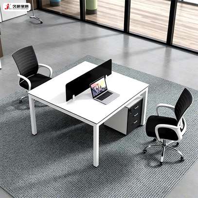 office Workstation; 2 Way White Office Workstation image 5