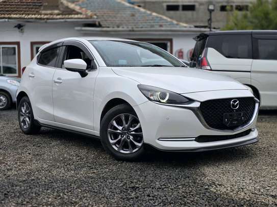 Mazda 2 White color fully loaded 2019 model. image 6