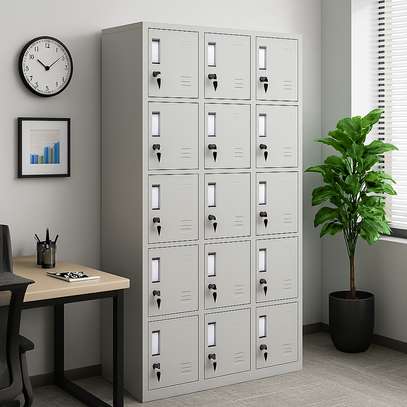 Office Cabinet: 15 Lockers Durable Metallic Cabinet image 1