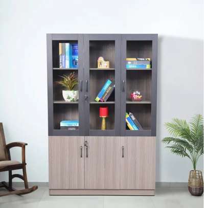 Serenity 3 Door Book Case in Brown image 1