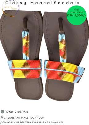 Men's beaded leather sandals image 5