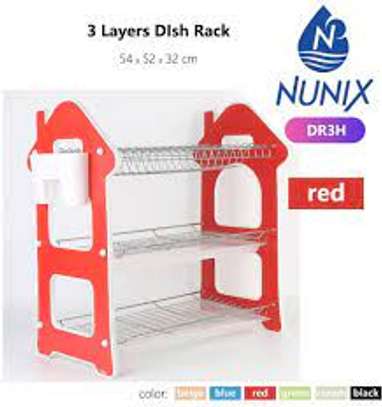 3 Tier Dish Rack/ 3 Layer Dish Rack/Stand-with drain board image 2