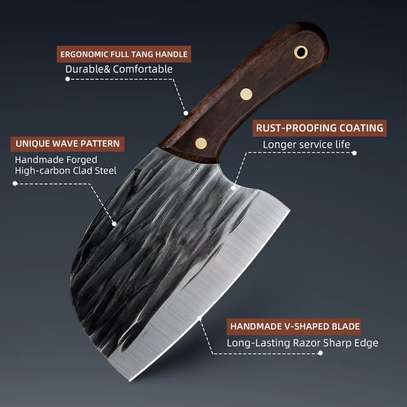 High carbon clad steel super butcher knife image 3