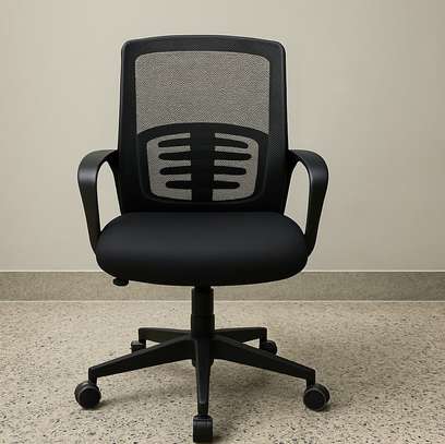 Office Chair: Medium-Back Mesh Cushioned Seat image 1