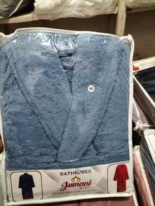 teal blue fleece bathrobe image 1