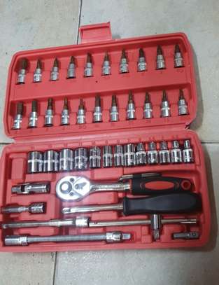 46 Tool Kit and Screwdriver, Socket Set, Hand Tool Kit image 1