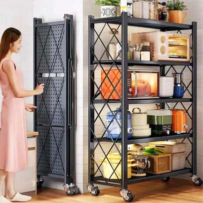 *Big Size Foldable Kitchen Rack with wheels* image 3