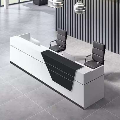 2-Person Light Luxury Reception Desk with Storage image 5