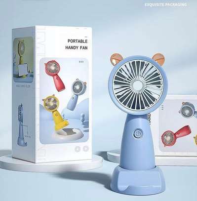 Rechargeable mini fan with stand and phone holder image 3