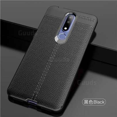 Auto Focus Leather Pattern Soft TPU Back Case Cover for Nokia 6.1 image 3