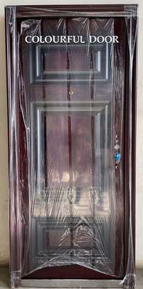 Double door in brown walnut with a wooden finish image 1