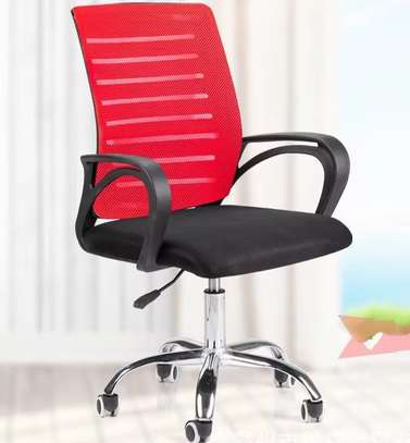 OFFICE CHAIR: Red Mesh High Back Office Chair image 1