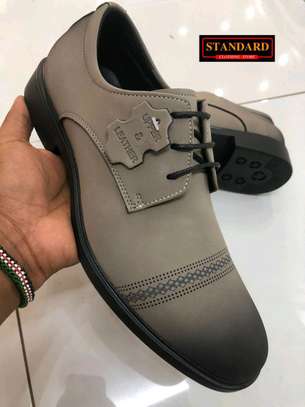 Grey Pure Leather Shoes image 1